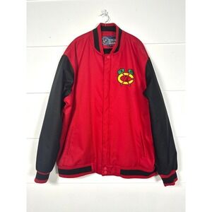 NHL‎ Chicago Blackhawks Two Hit Poly Twill Mens 2XL Bomber Varsity polyester